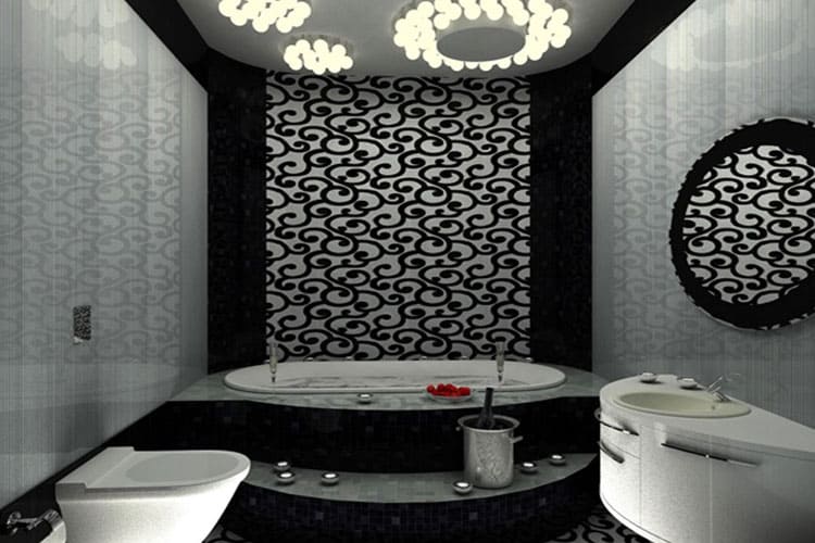 Черно-белая ванная комната: дизайн интерьера, стиль и виды - Дизайн студия DZINE